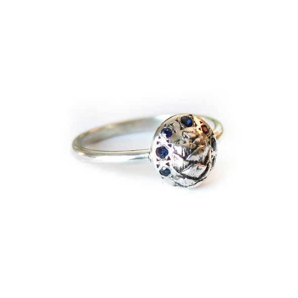 Sapphire Pine Cone Ring