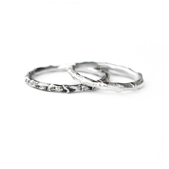 Twig Ring with Salt and Pepper Diamond